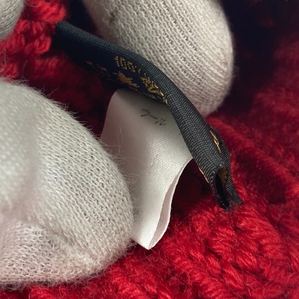 Louis Vuitton Knit Hat Wool Red With Can Badge Pone Constance Women
