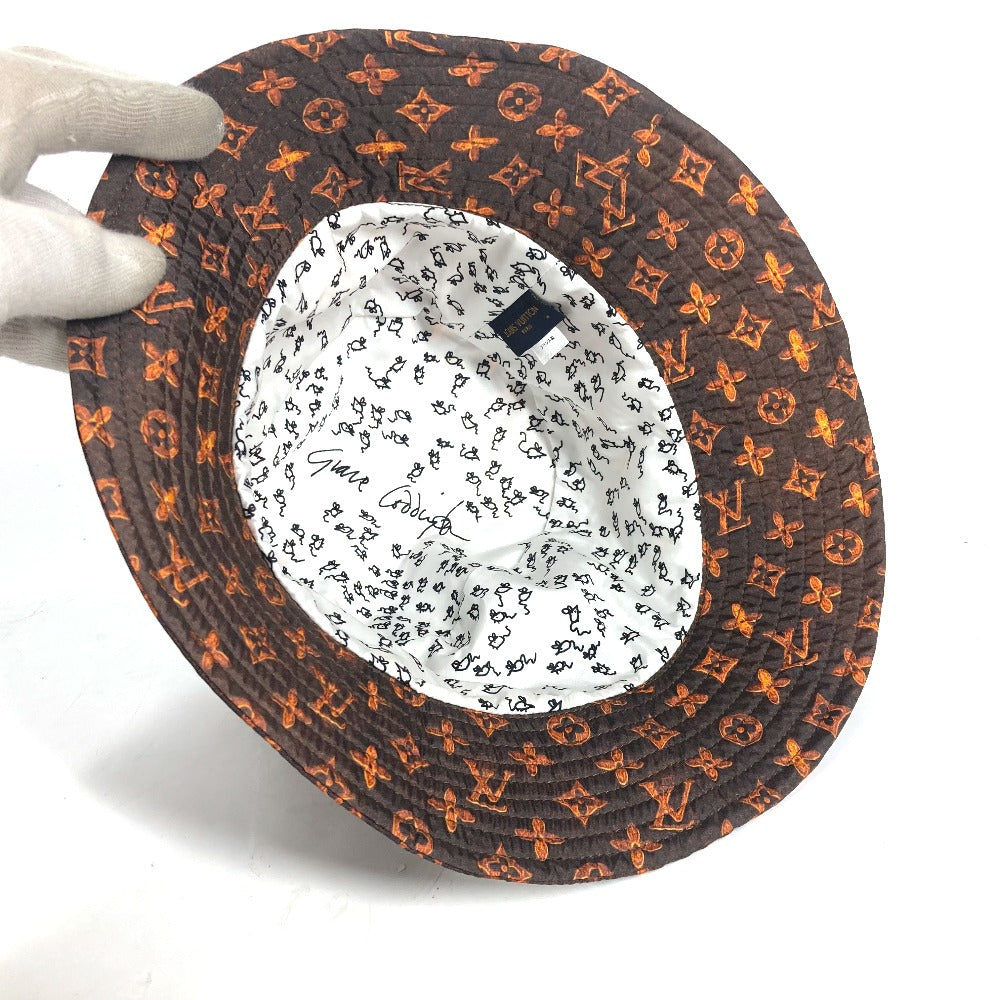 Louis Vuitton Hat Mp2262 Nylon Brown Monogram Catgram Cat Bucket Hat Women