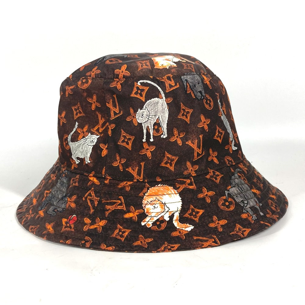 Louis Vuitton Hat Mp2262 Nylon Brown Monogram Catgram Cat Bucket Hat Women