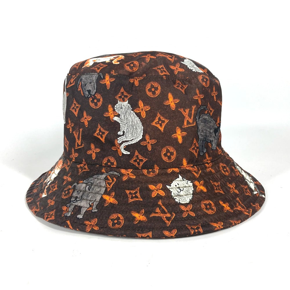 Louis Vuitton Hat Mp2262 Nylon Brown Monogram Catgram Cat Bucket Hat Women