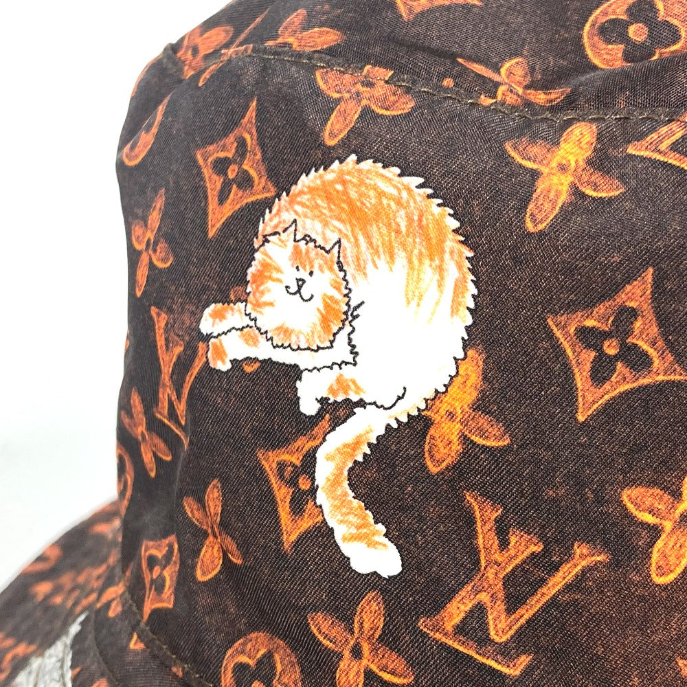 Louis Vuitton Hat Mp2262 Nylon Brown Monogram Catgram Cat Bucket Hat Women