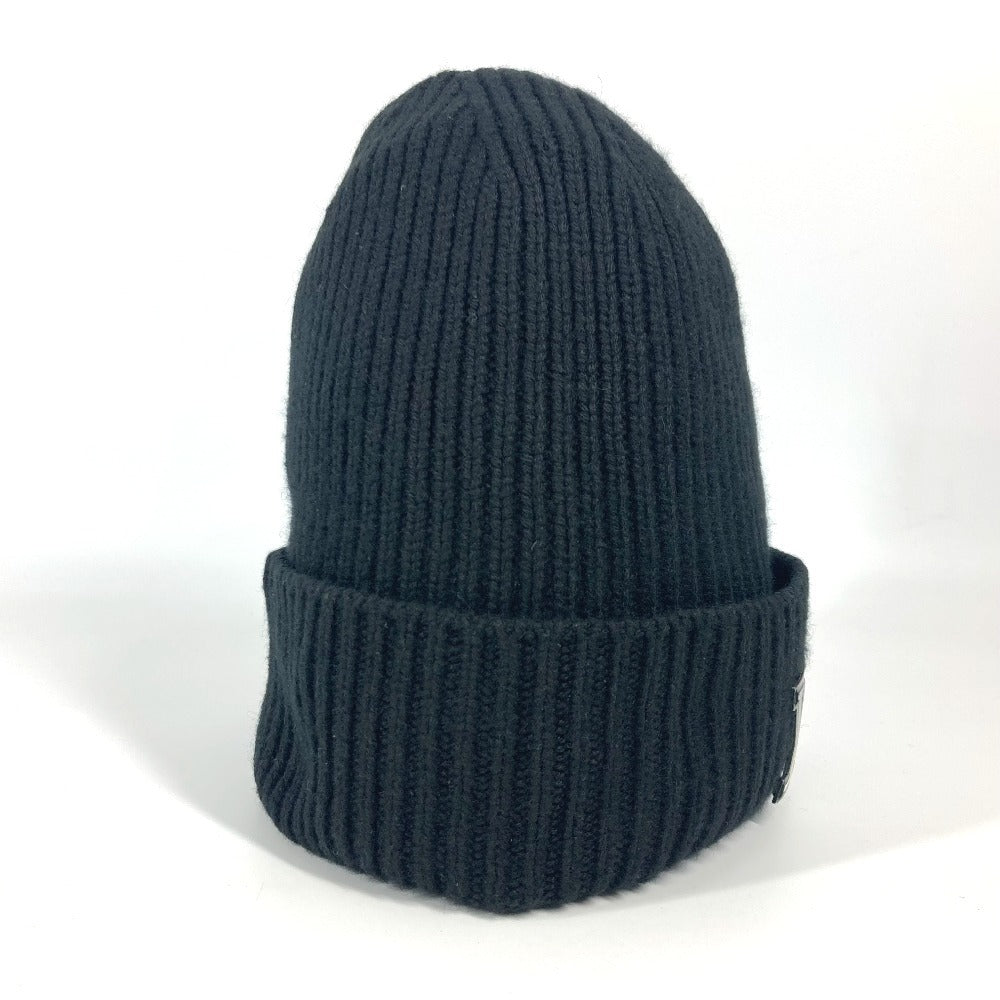 Louis Vuitton Knit Hat M76591 Cashmere Black Bonnet Lv Ahead Mens