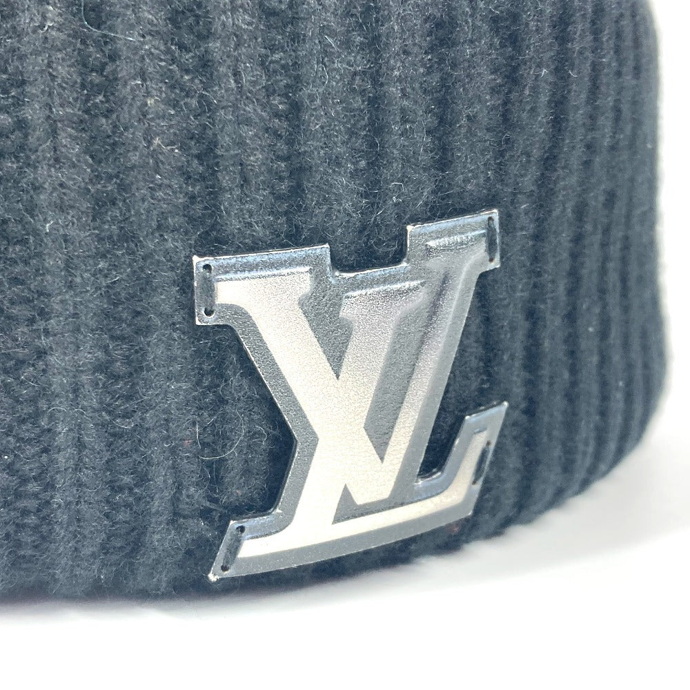 Louis Vuitton Knit Hat M76591 Cashmere Black Bonnet Lv Ahead Mens