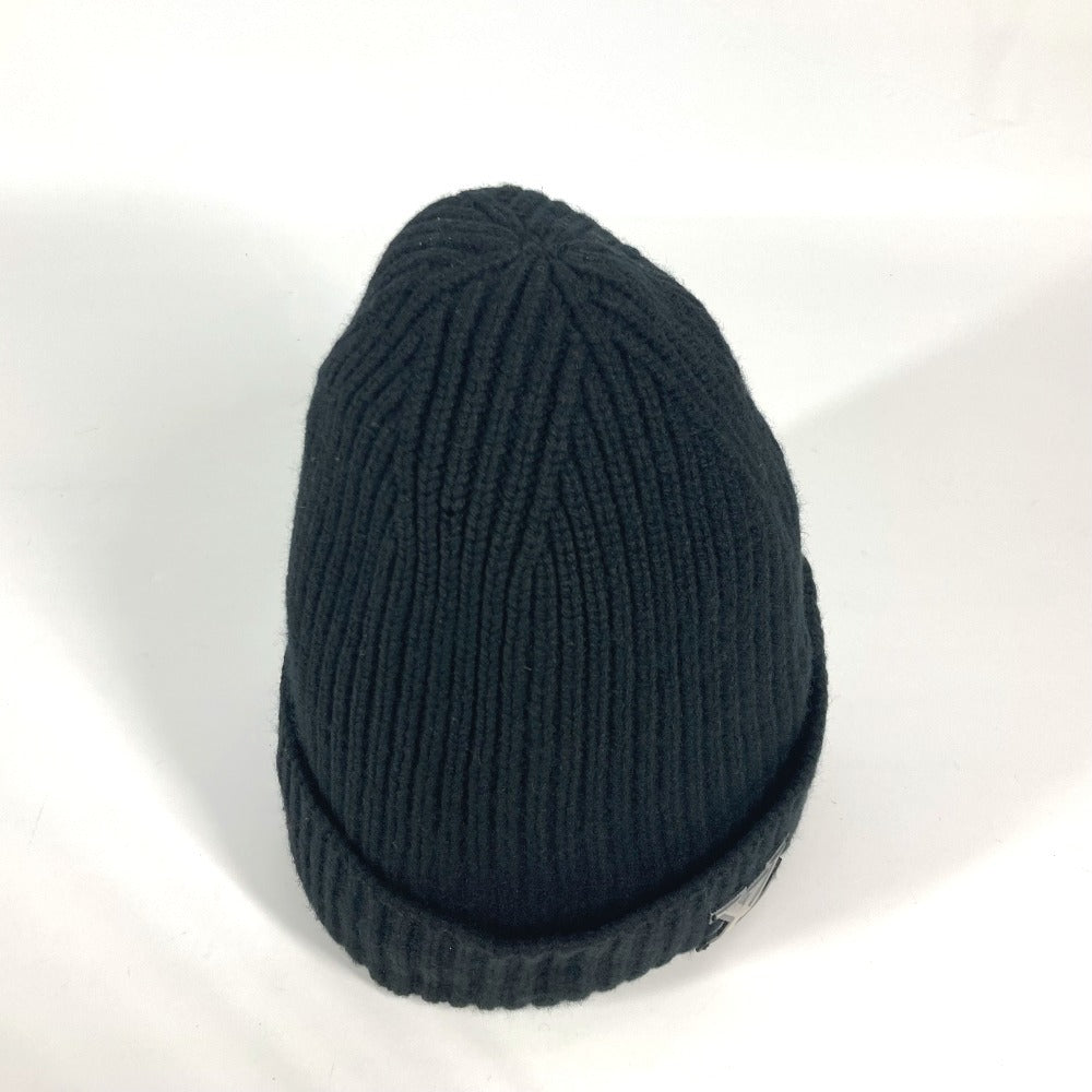 Louis Vuitton Knit Hat M76591 Cashmere Black Bonnet Lv Ahead Mens