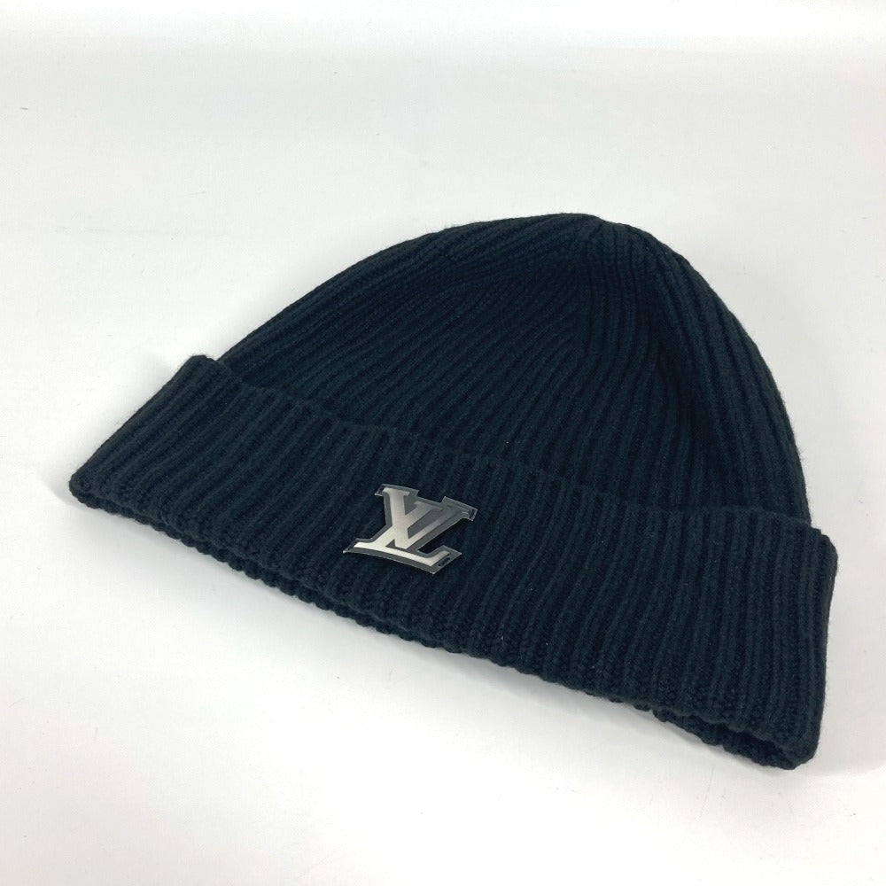 Louis Vuitton Knit Hat M76591 Cashmere Black Bonnet Lv Ahead Mens