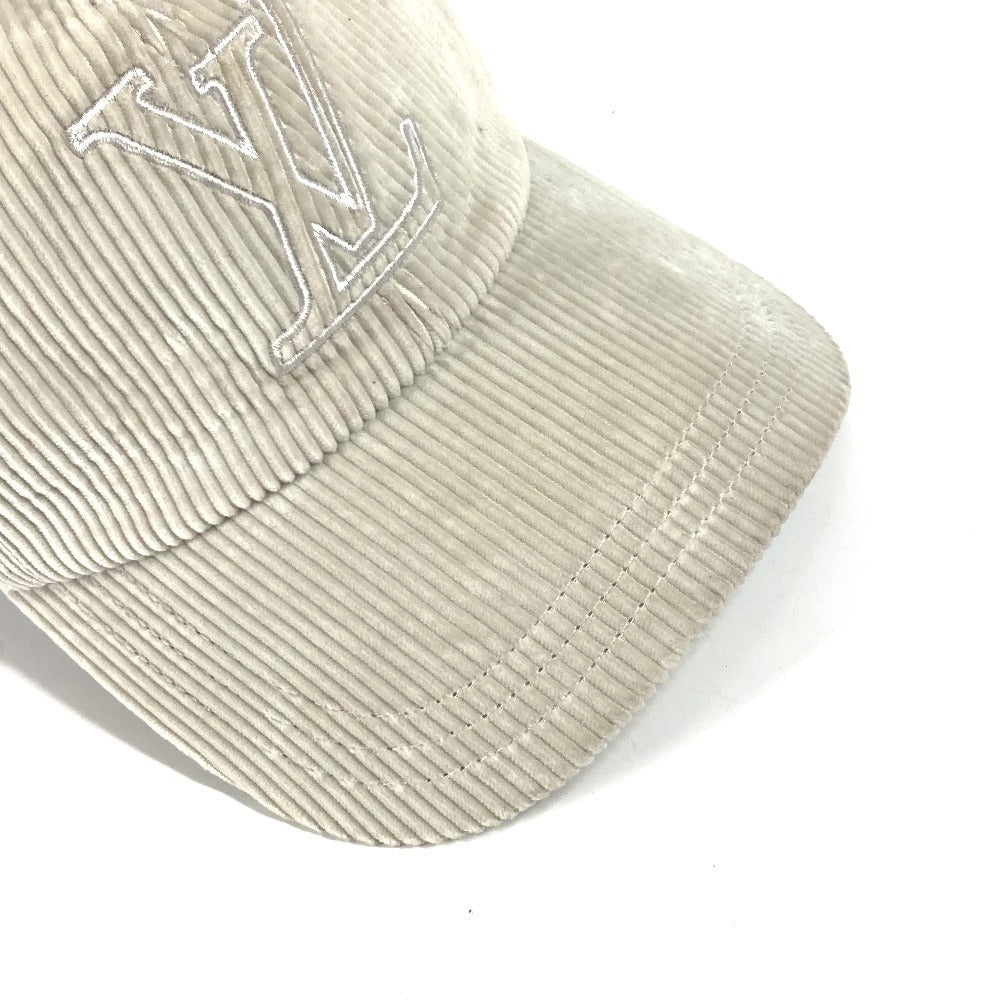 Louis Vuitton Cap M7752L Cotton Gray Cap Lv Signature Corduroy L