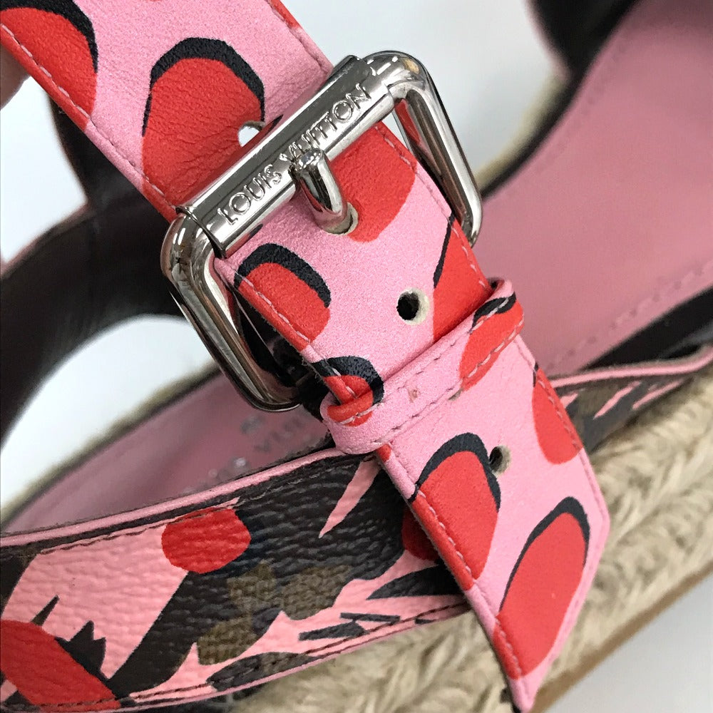 Louis Vuitton Sandals Monogram Canvas Pink Monogram Jungle Dot Women 36