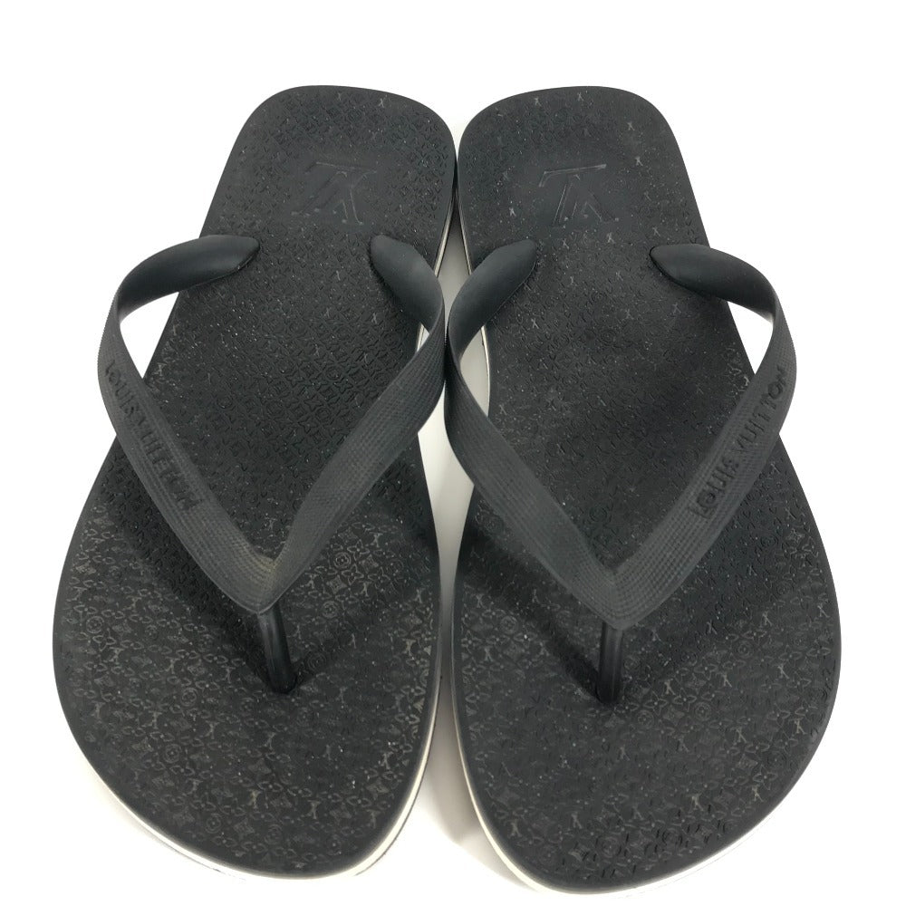 Louis Vuitton Sandals Rubber Black Monogram Logo Beach Sandals Mens 8