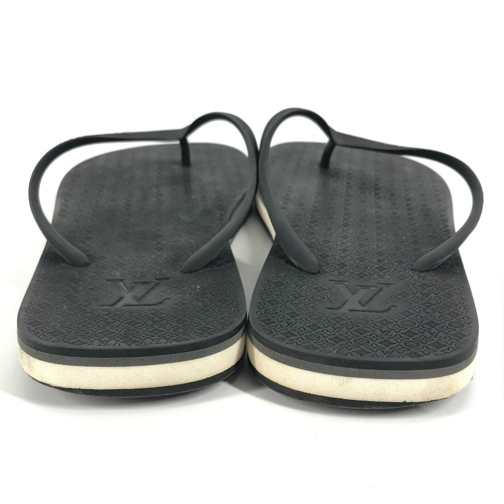 Louis Vuitton Sandals Rubber Black Monogram Logo Beach Sandals Mens 8