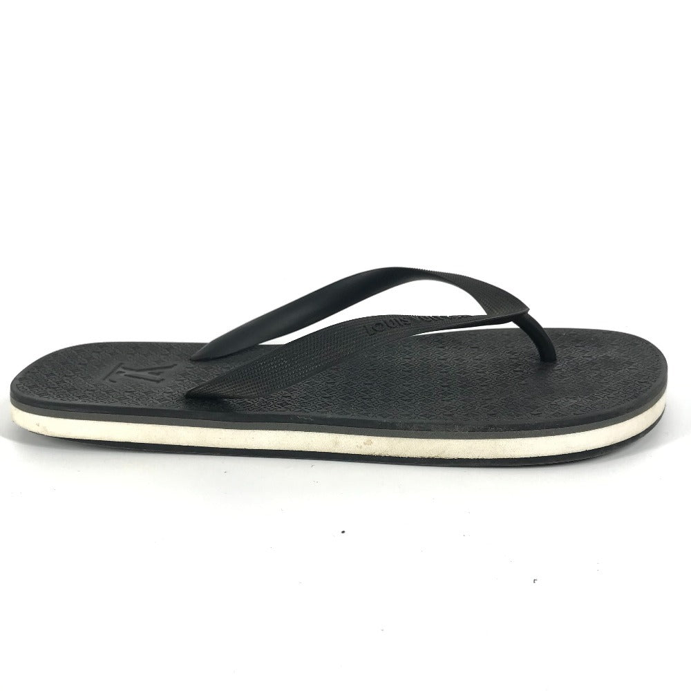 Louis Vuitton Sandals Rubber Black Monogram Logo Beach Sandals Mens 8