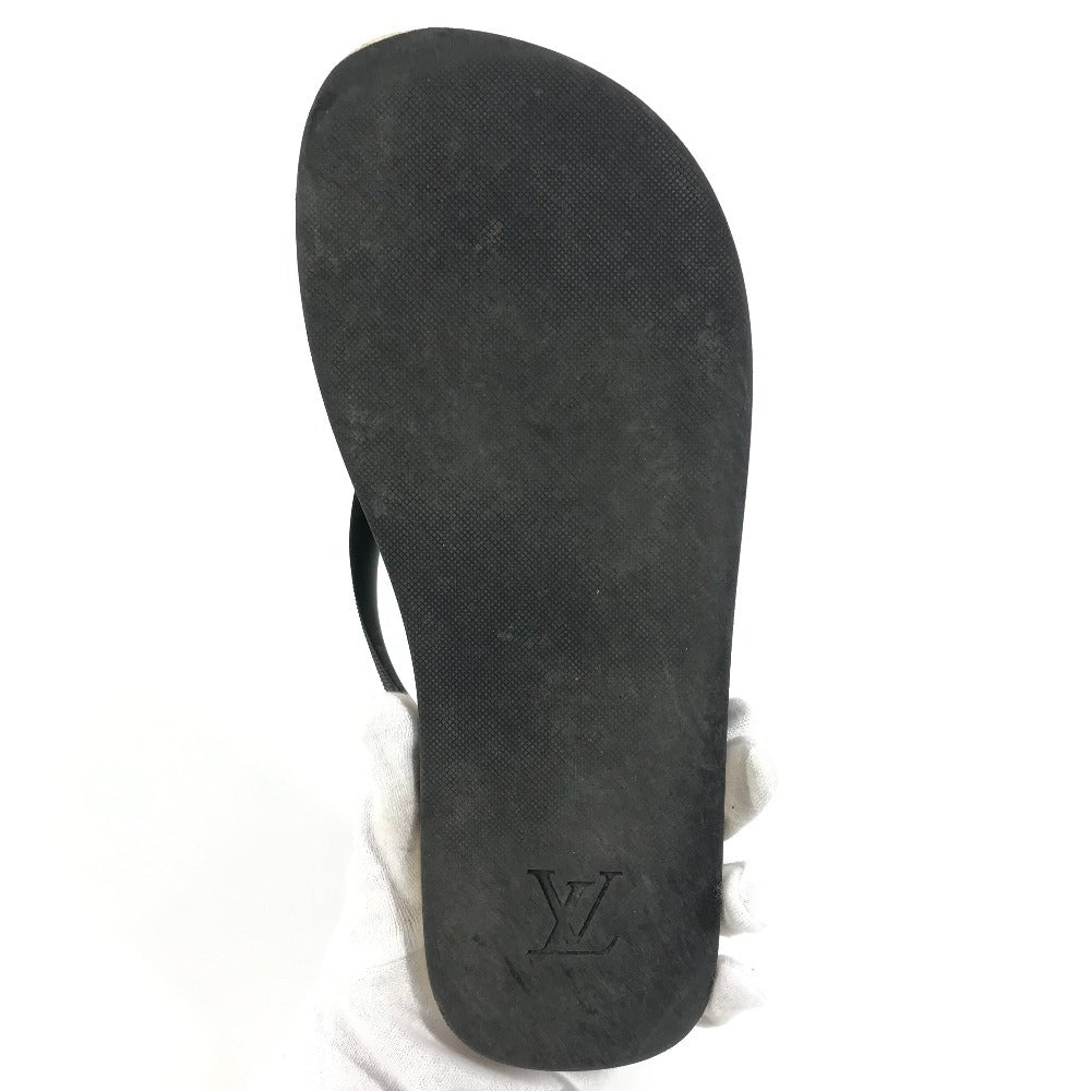 Louis Vuitton Sandals Rubber Black Monogram Logo Beach Sandals Mens 8