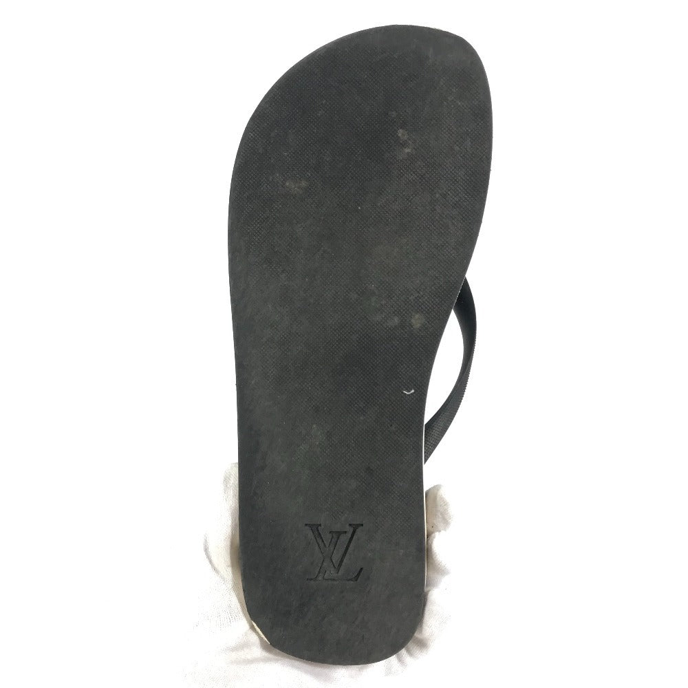 Louis Vuitton Sandals Rubber Black Monogram Logo Beach Sandals Mens 8