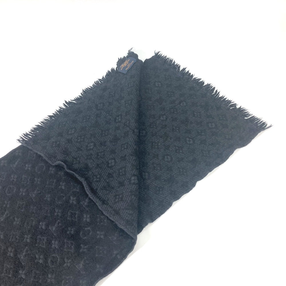 Louis Vuitton Scarf M70520 Wool Black Monogram Echarpe Classic Mens
