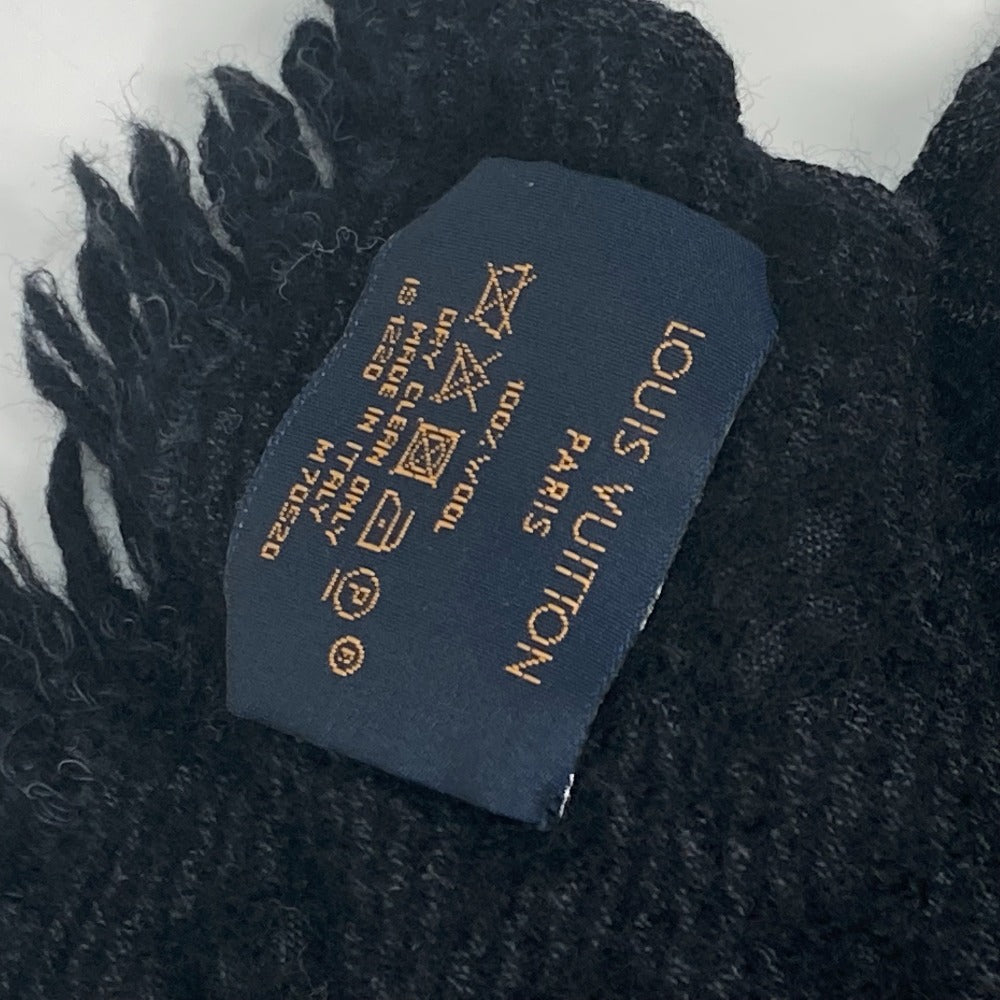 Louis Vuitton Scarf M70520 Wool Black Monogram Echarpe Classic Mens
