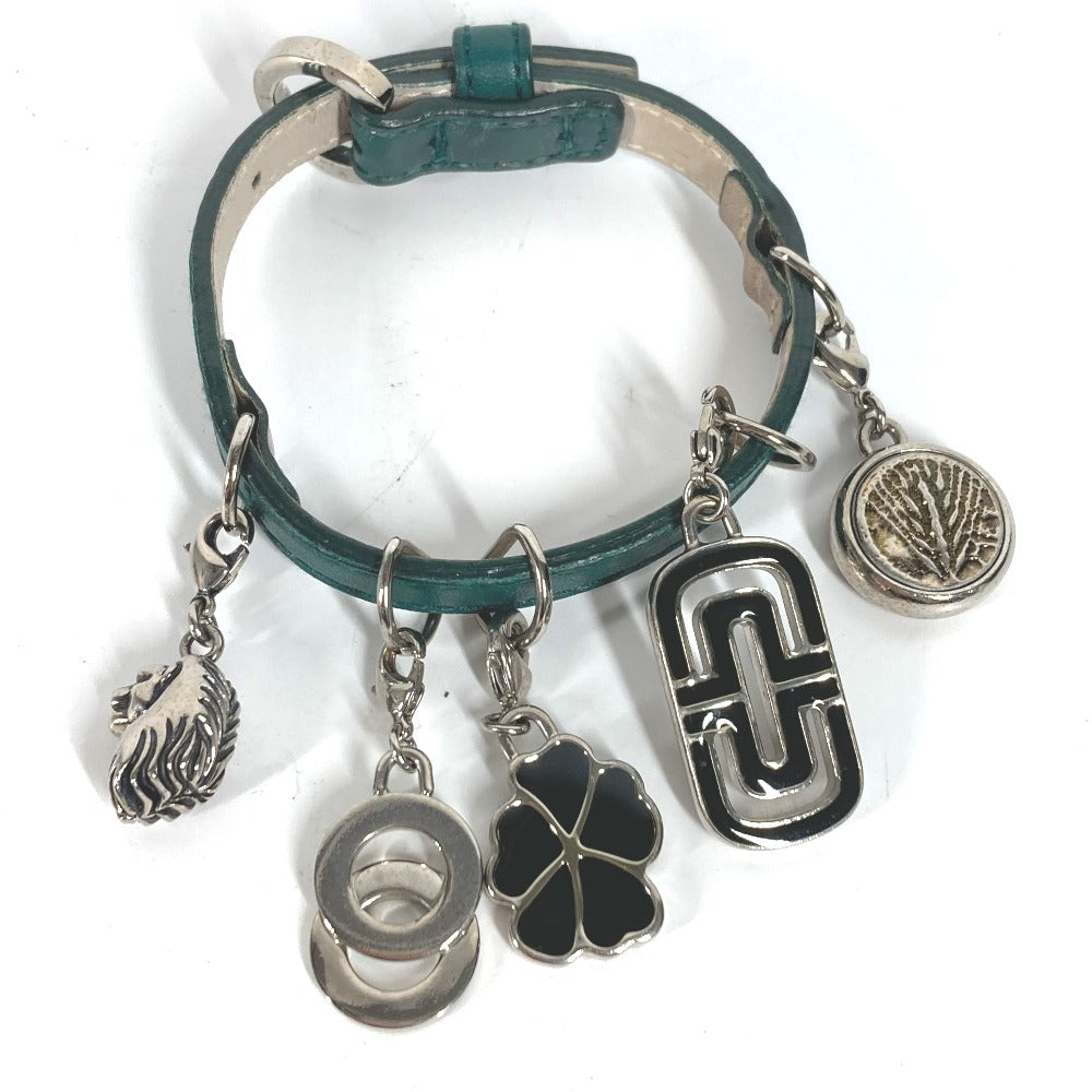 Bvlgari Bracelet Leather Green Bvlgari Bvlgari Logo 5 Icon Charms Mens