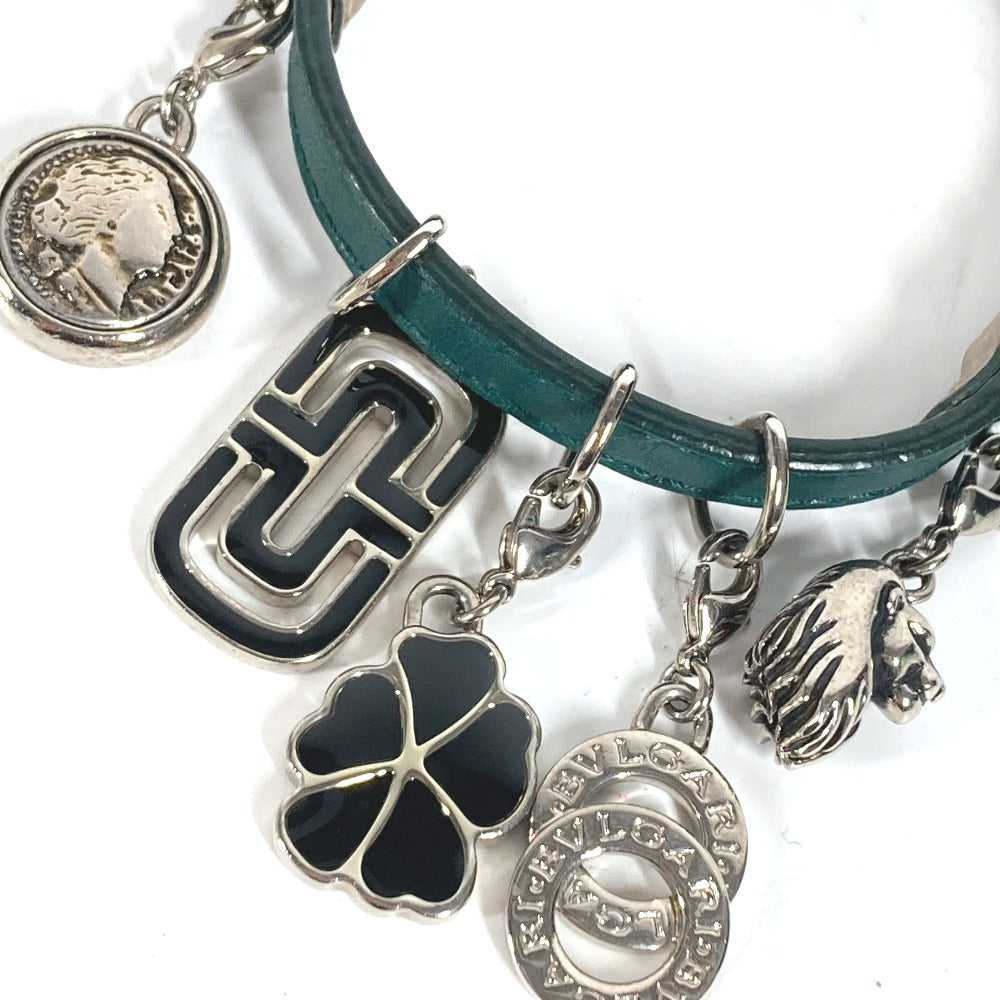 Bvlgari Bracelet Leather Green Bvlgari Bvlgari Logo 5 Icon Charms Mens
