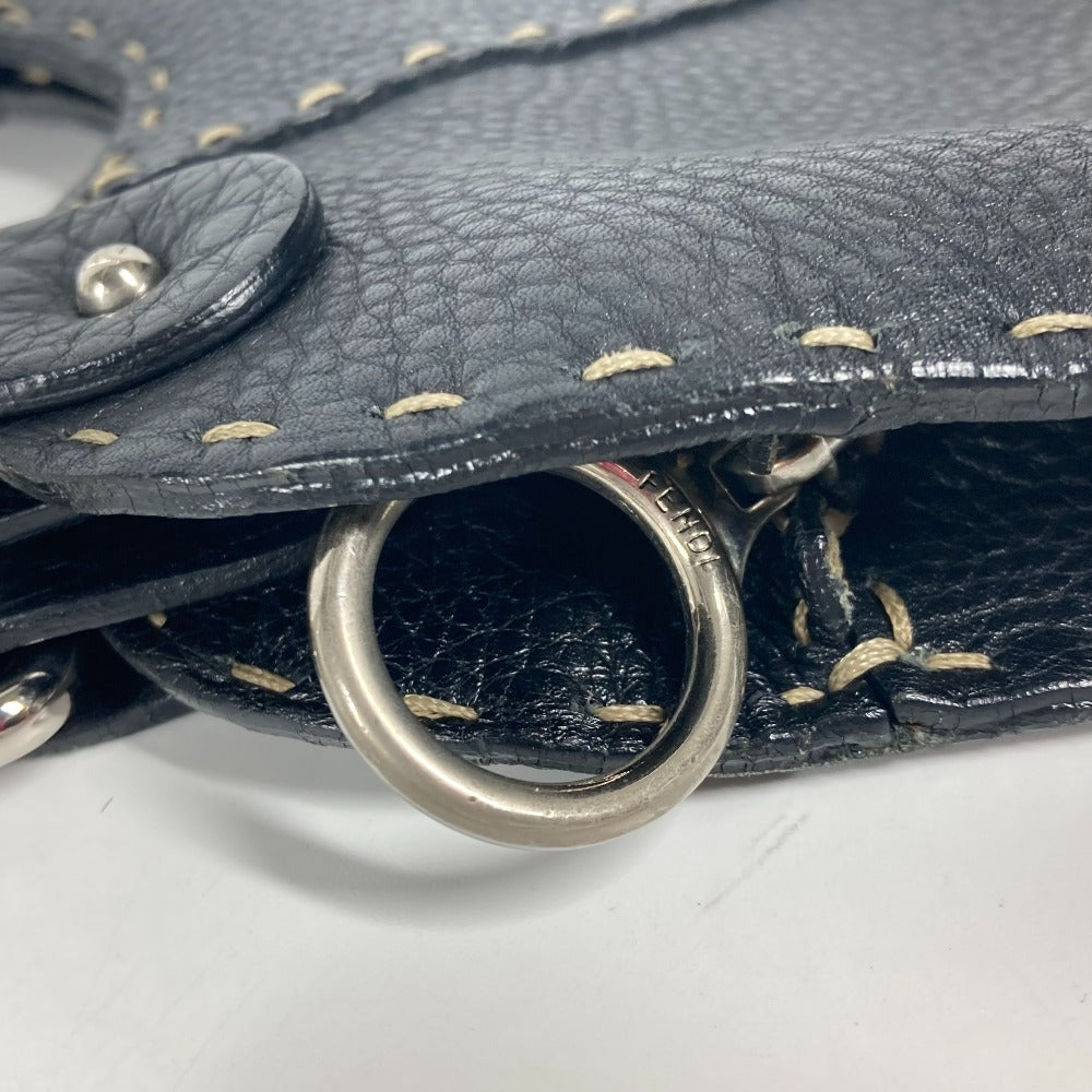 Fendi Handbag 8Br264 Leather Black Celeria