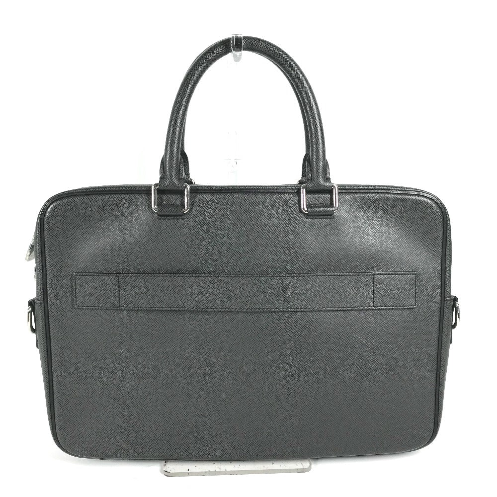 Louis Vuitton Business Bag M30643 Taiga Leather Black Taiga Portodocument Business Pdv Mens