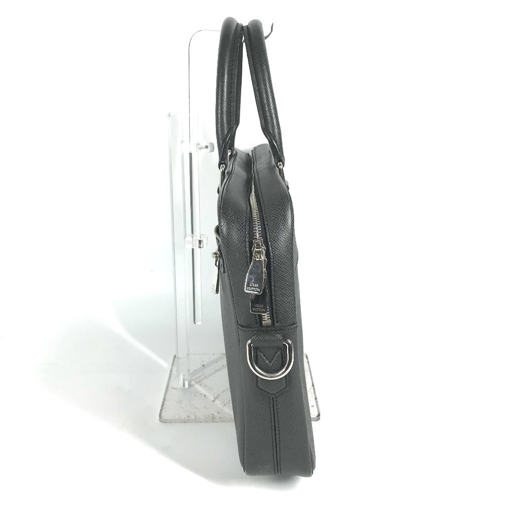 Louis Vuitton Business Bag M30643 Taiga Leather Black Taiga Portodocument Business Pdv Mens