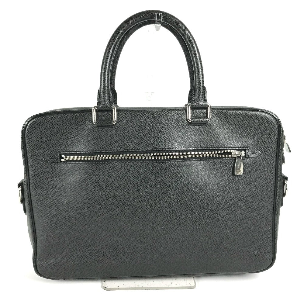 Louis Vuitton Business Bag M30643 Taiga Leather Black Taiga Portodocument Business Pdv Mens