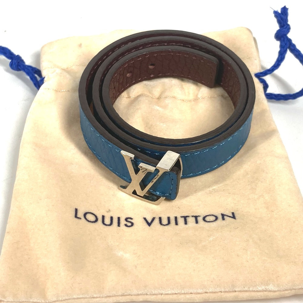 Louis Vuitton Bracelet M6015E Taurillon Clemence Leather Blue Bracelet Lv Unisex(Unisex)