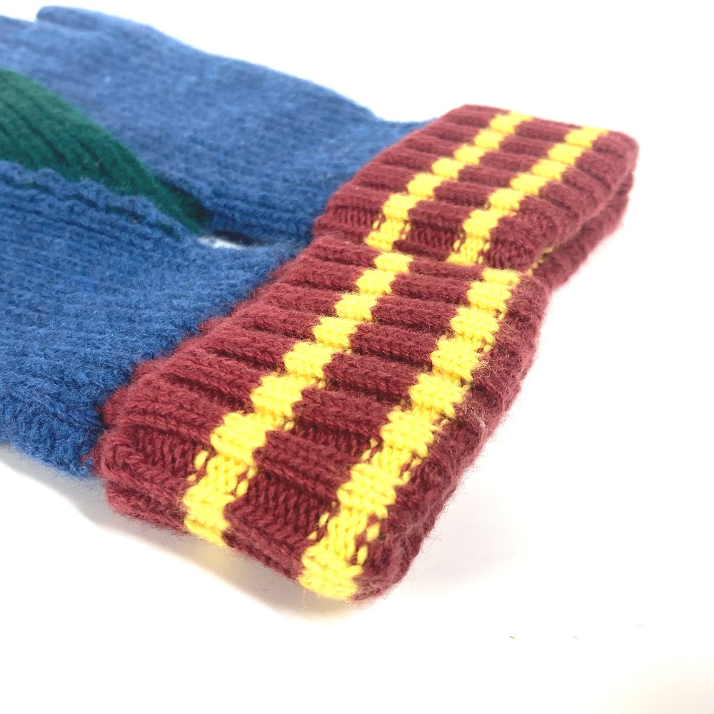 Loewe Gloves Wool Blue Accessories Anagram Logo