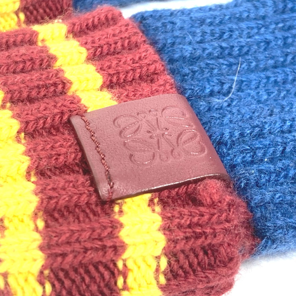 Loewe Gloves Wool Blue Accessories Anagram Logo