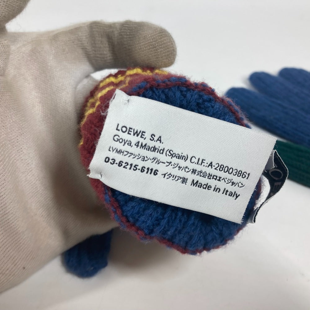 Loewe Gloves Wool Blue Accessories Anagram Logo