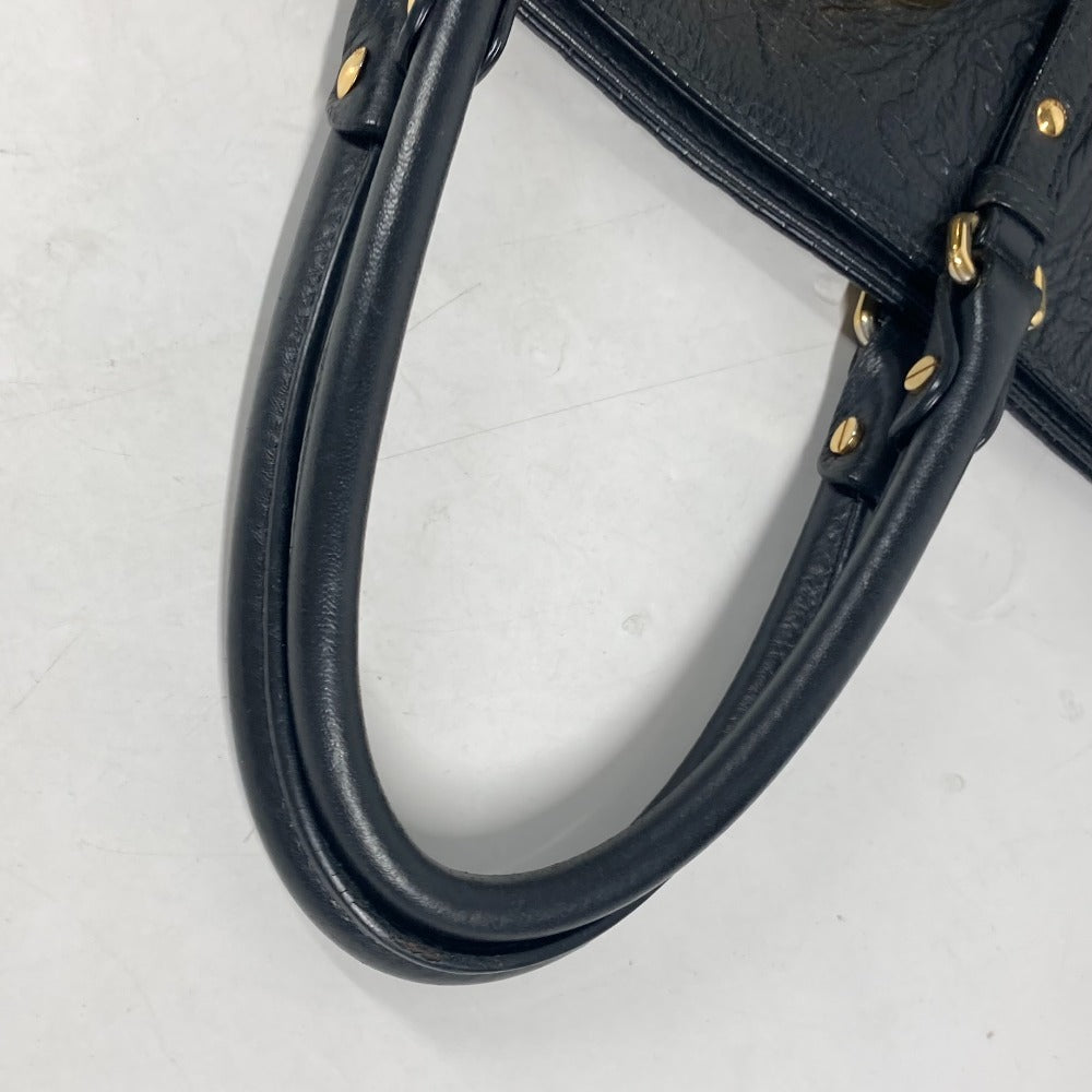 Versace Handbag Leather Black Logo Medusa Unisex(Unisex)