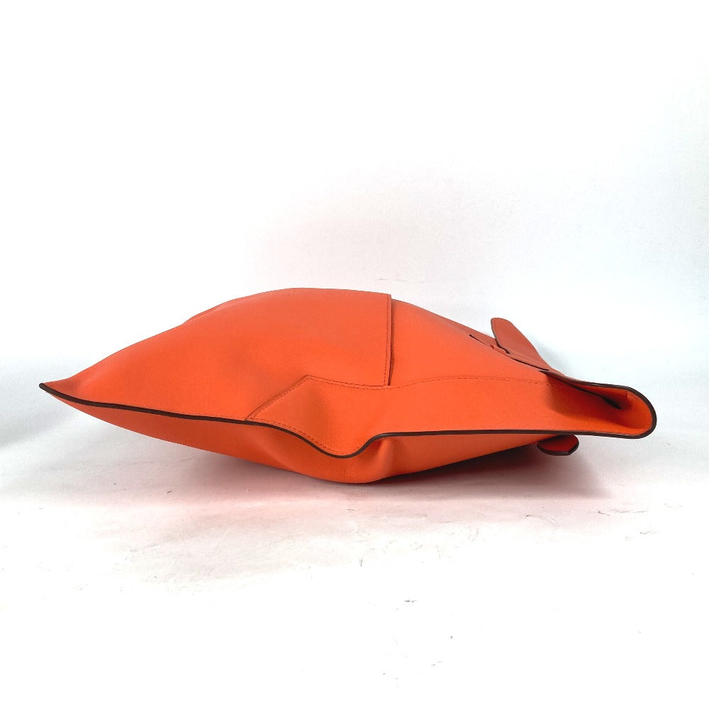 Hermes Clutch Bag Swift Orange Flap Pouch Puri Plat