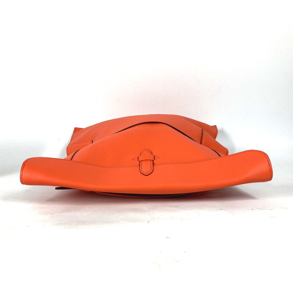 Hermes Clutch Bag Swift Orange Flap Pouch Puri Plat