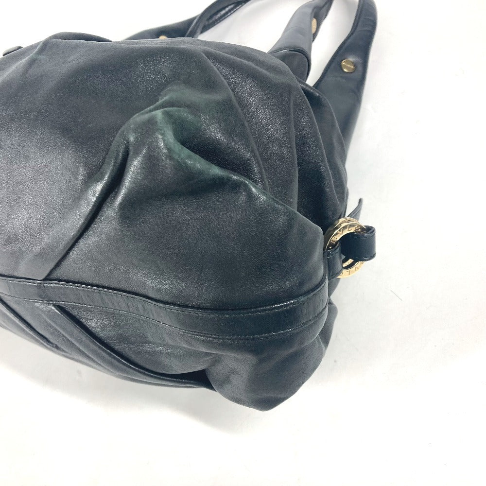 Bvlgari Shoulder Bag Leather Black Bvlgari Bvlgari Logo Chandra Women