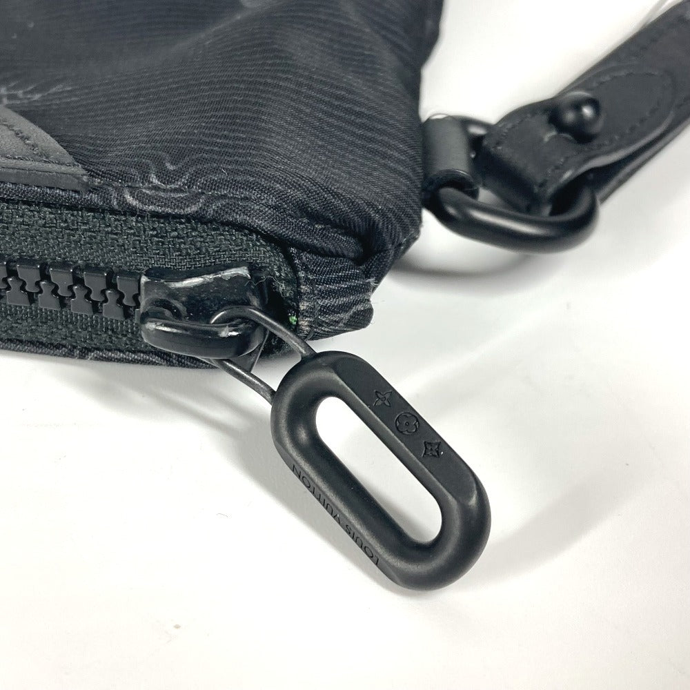 Louis Vuitton Clutch Bag M80142 Nylon Black Monogram Reversible A4 Pochette Unisex(Unisex)