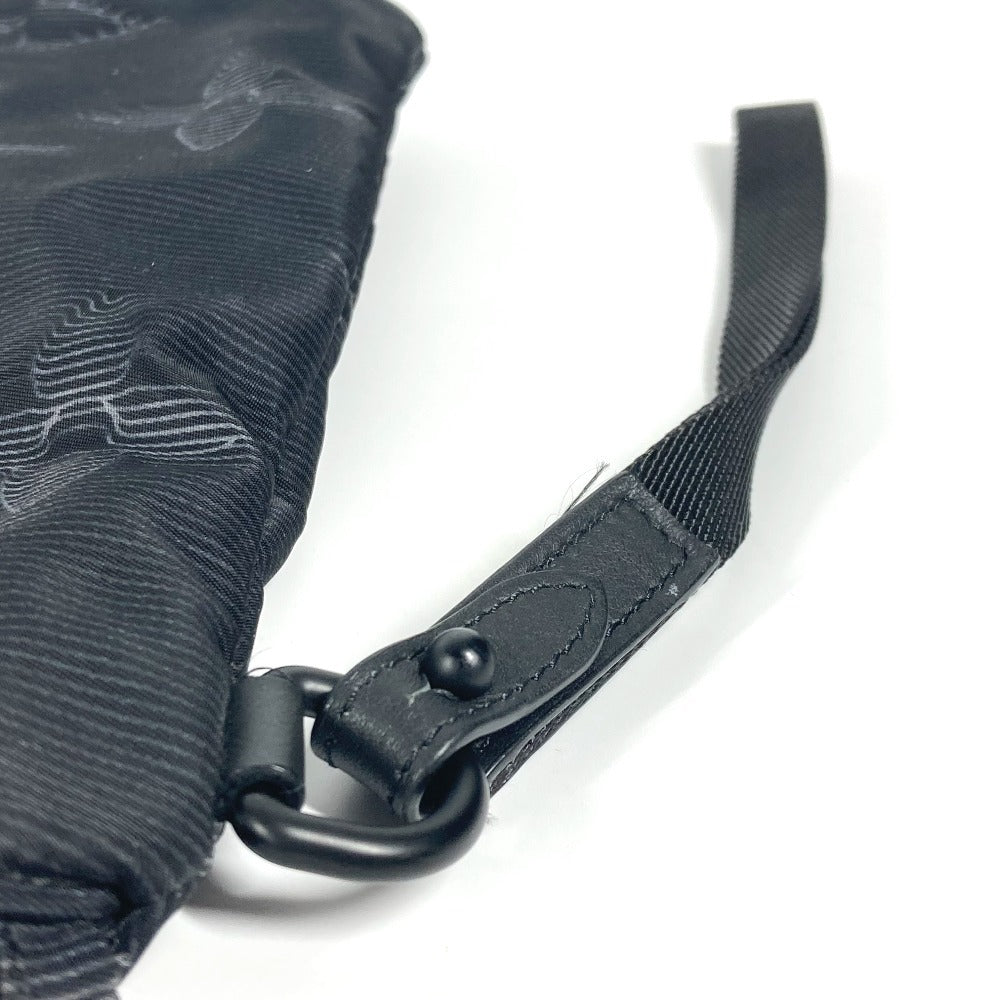 Louis Vuitton Clutch Bag M80142 Nylon Black Monogram Reversible A4 Pochette Unisex(Unisex)