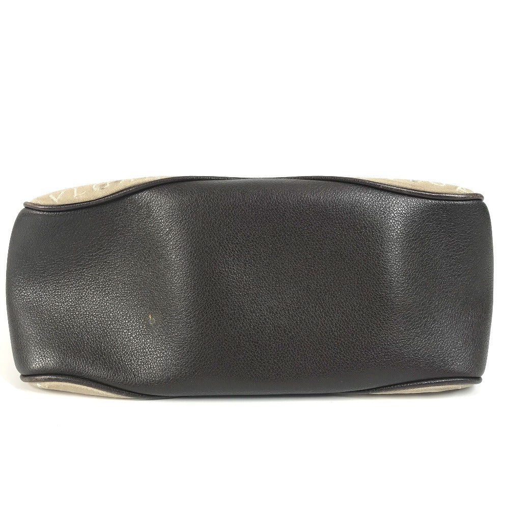 Bvlgari Shoulder Bag Leather / Canvas Beige Logo Mania