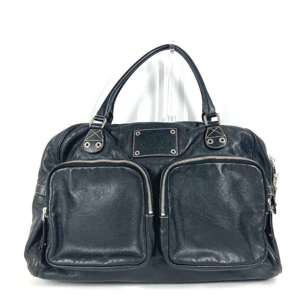 Gucci Boston Duffel Bag 201847 Leather Black Hysteria Logo Unisex(Unisex)