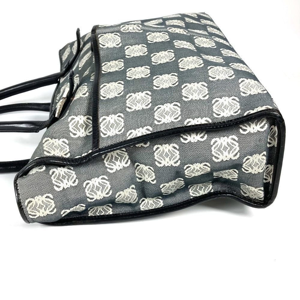 Loewe Business Bag Leather / Canvas Black Anagram Total Logo Unisex(Unisex)