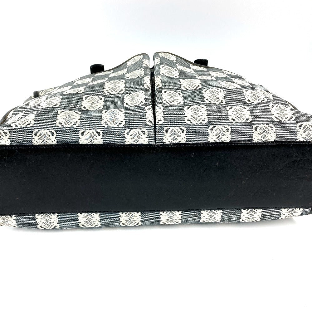 Loewe Business Bag Leather / Canvas Black Anagram Total Logo Unisex(Unisex)