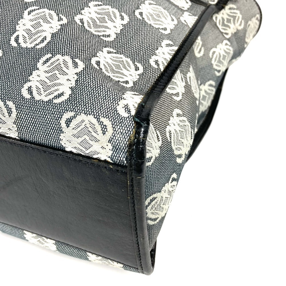 Loewe Business Bag Leather / Canvas Black Anagram Total Logo Unisex(Unisex)