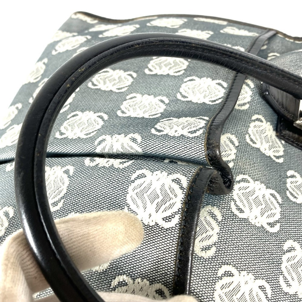 Loewe Business Bag Leather / Canvas Black Anagram Total Logo Unisex(Unisex)