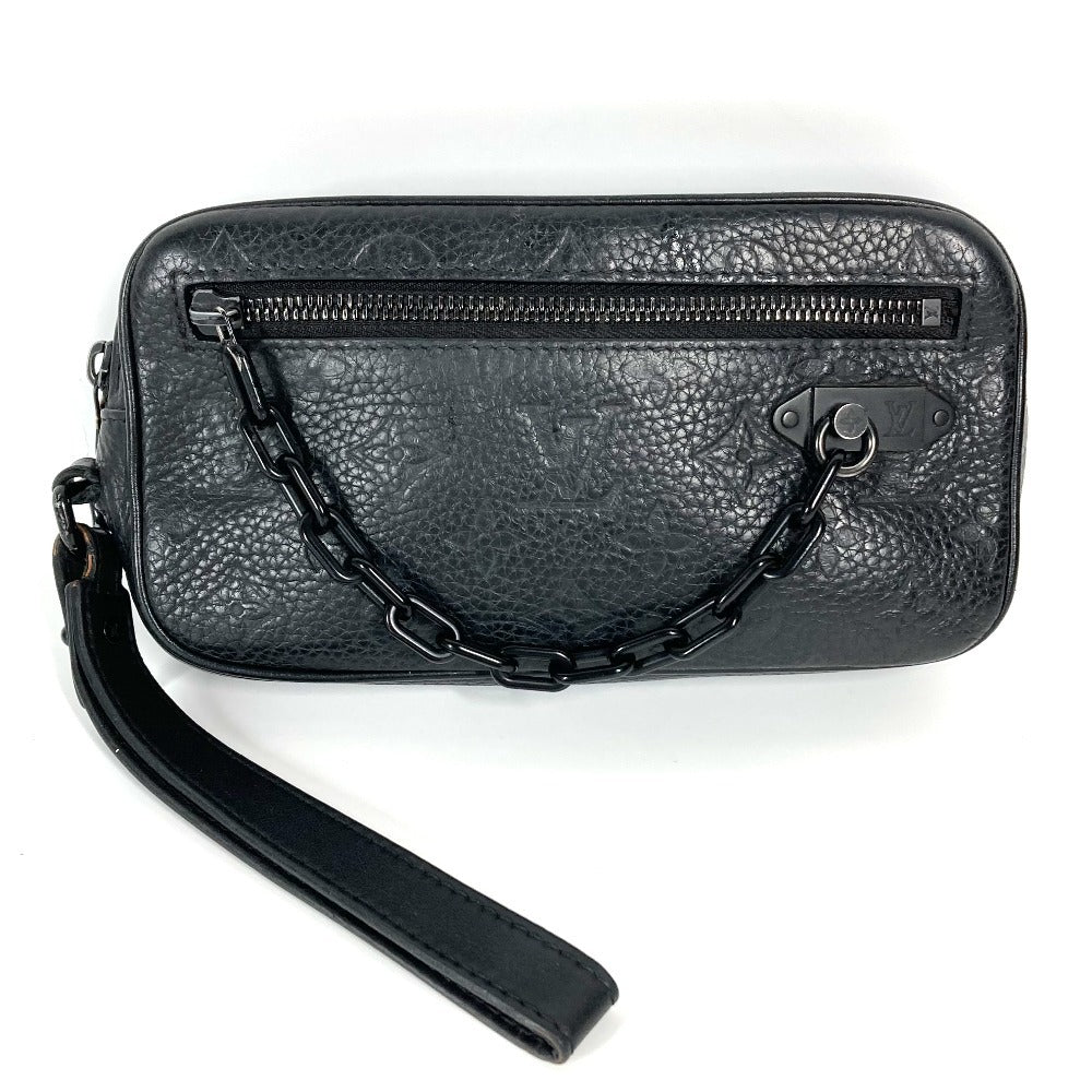 Louis Vuitton Clutch Bag M55703 Taurillon Clemence Leather Black Monogram Taurillon Clemence Chain
