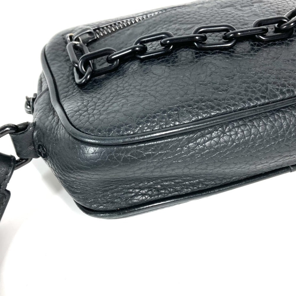 Louis Vuitton Clutch Bag M55703 Taurillon Clemence Leather Black Monogram Taurillon Clemence Chain