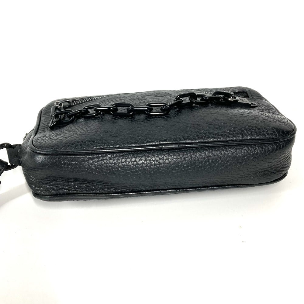 Louis Vuitton Clutch Bag M55703 Taurillon Clemence Leather Black Monogram Taurillon Clemence Chain
