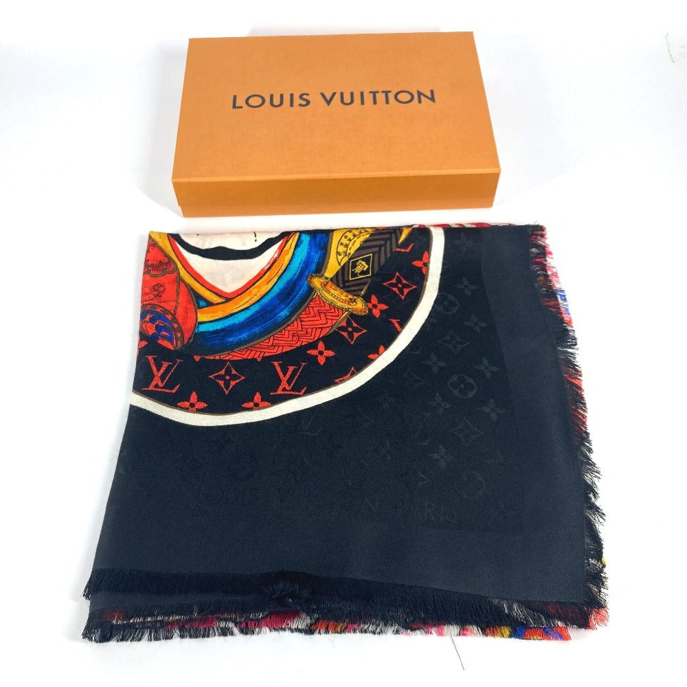 Louis Vuitton Shawl Mp1944 Silk, Wool Black Kabuki Yamamoto Hirosai Shawl Monogram Kabuki Sticker