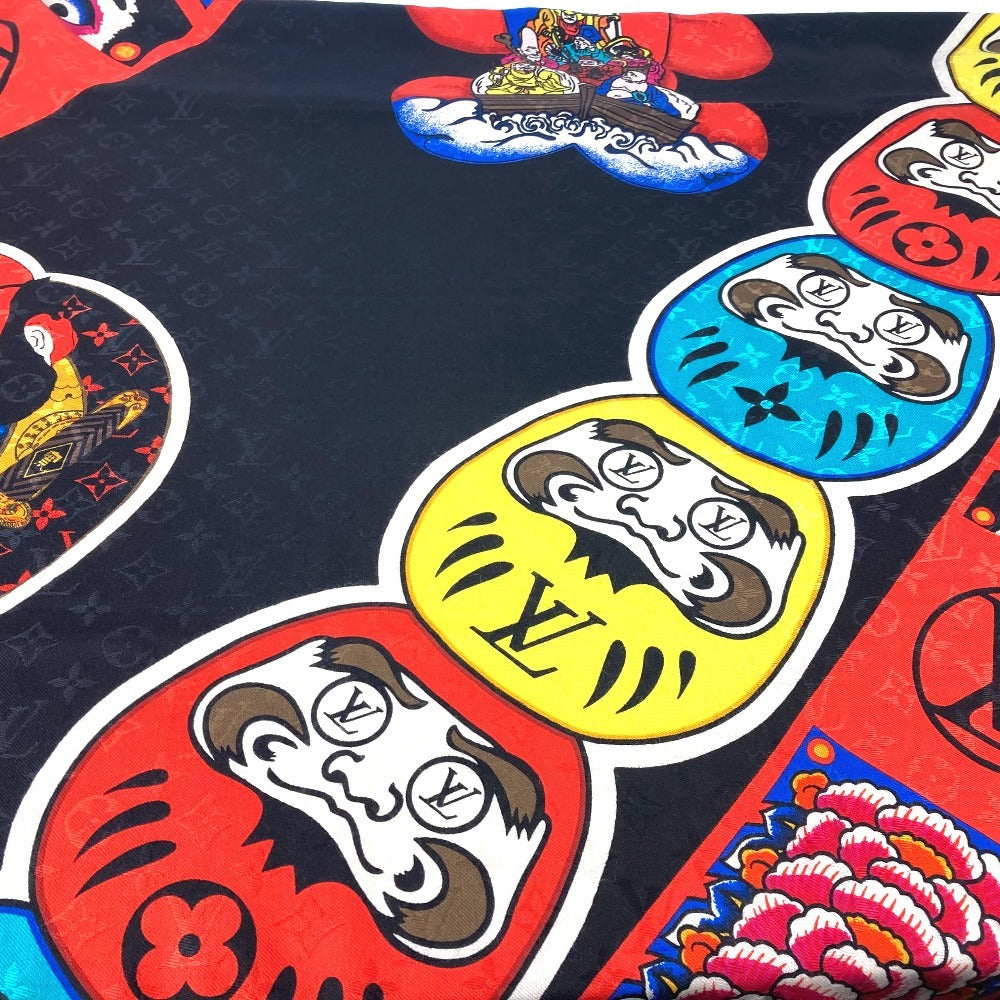 Louis Vuitton Shawl Mp1944 Silk, Wool Black Kabuki Yamamoto Hirosai Shawl Monogram Kabuki Sticker