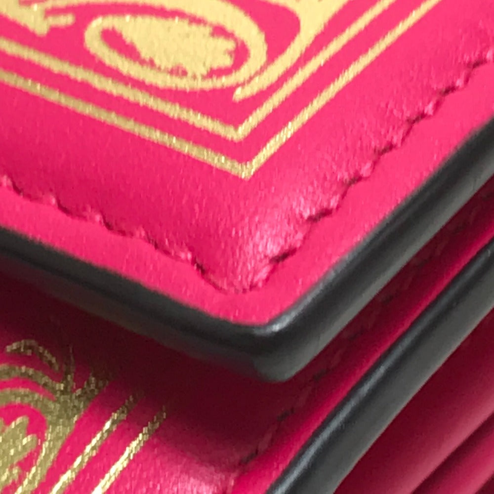 Gucci Long Wallet Purse 524967 Leather Pink / Gold Guccy Logo Women