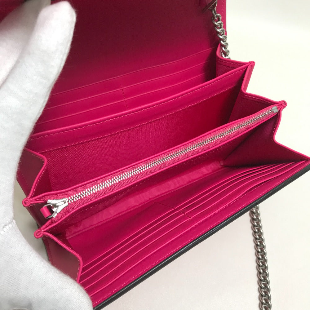 Gucci Long Wallet Purse 524967 Leather Pink / Gold Guccy Logo Women