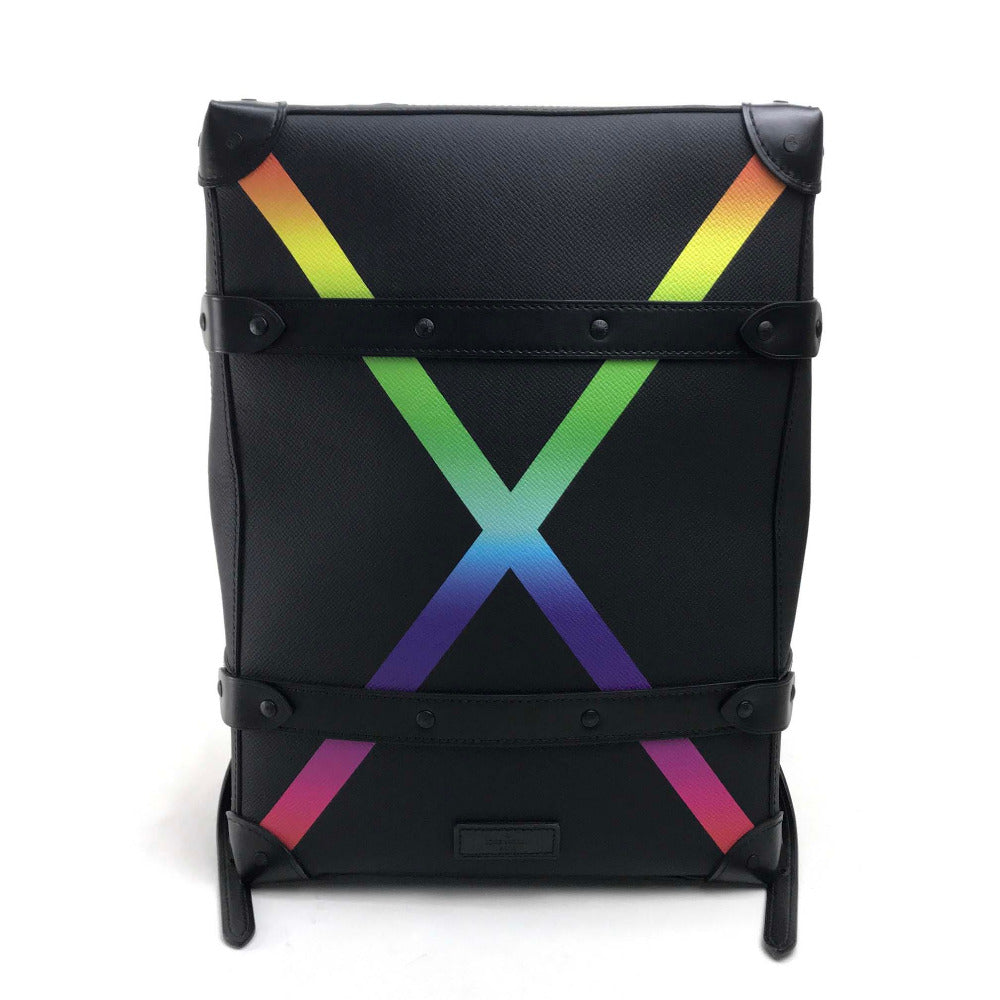 Louis Vuitton Backpack M30337 Taiga Leather Black Taiga Rainbow Soft Trunk Backpack Pm Mens