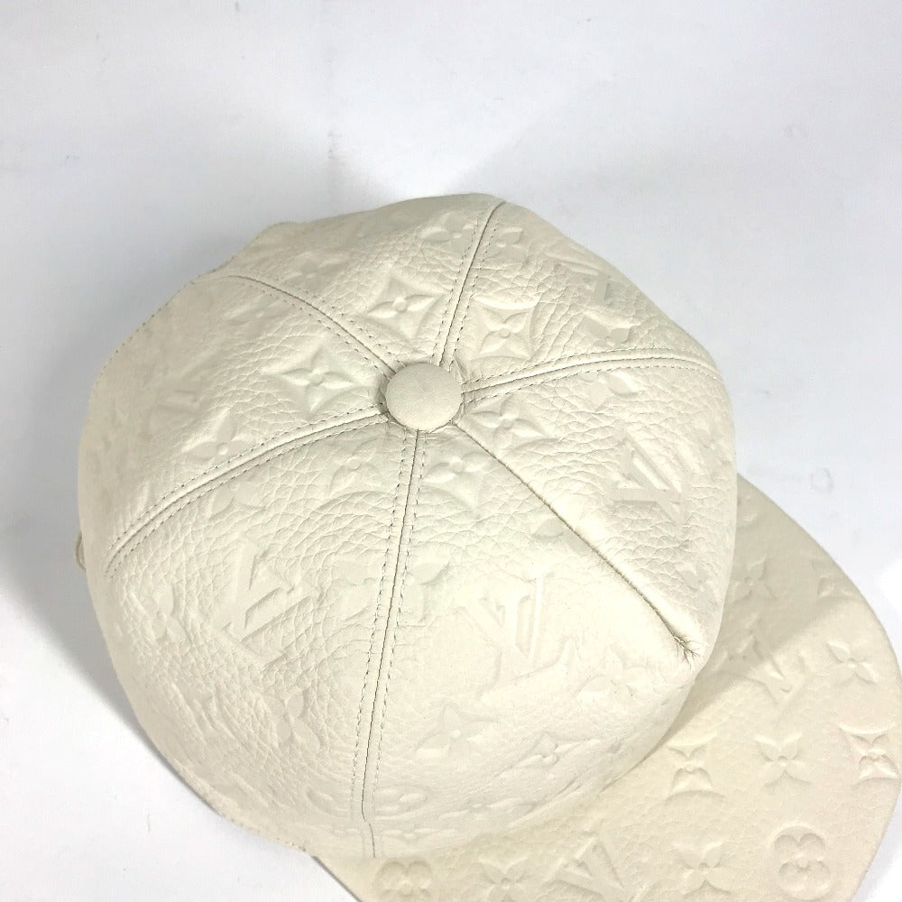 Louis Vuitton Hat Mp2321 Monogram Ann Platt Leather White Monogram Ann Platt Casquette Quill 1.0