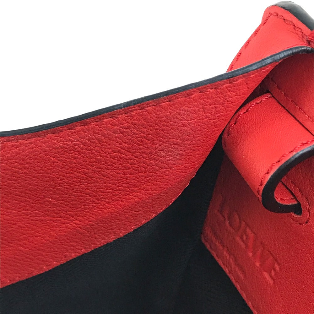 Loewe Handbag 387.30.N60 Leather Red Hammock Small Logo Women